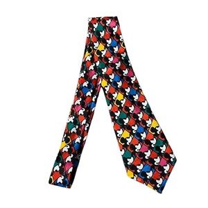 Vintage Mens Disney Mickey Mouse Multicolored Squares Mickey Profile Print